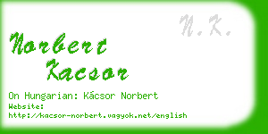 norbert kacsor business card